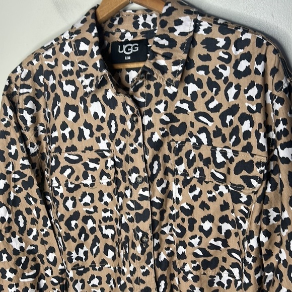 UGG Addley Oversized Animal Print Shirt Dress Size Small - Picture 8 of 16
